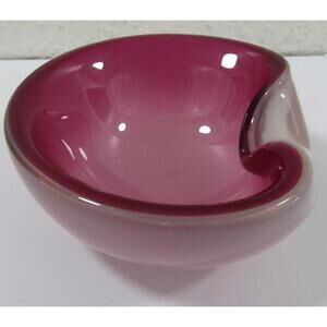 Tapio Wirkkala Iittala Pink Magenta Crystal Bowl No. 3317 Finland Circa 1948-59